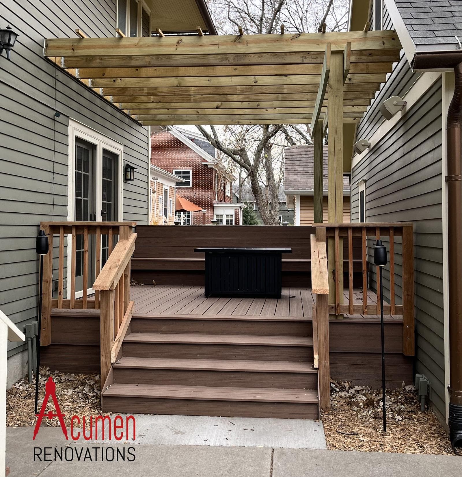 Custom deck design and outdoor living example 2
